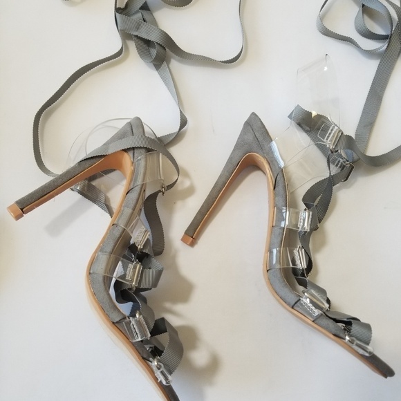 SO ME Ribbon Lace Up Sandals Heels 5.5. - Picture 3 of 6